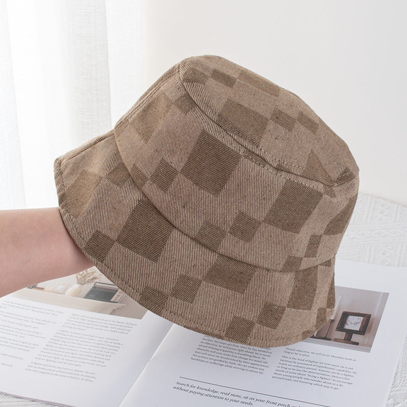 Wholesale  All-match Small Fashionable Plain Face Coverage Bucket Hat Trendy